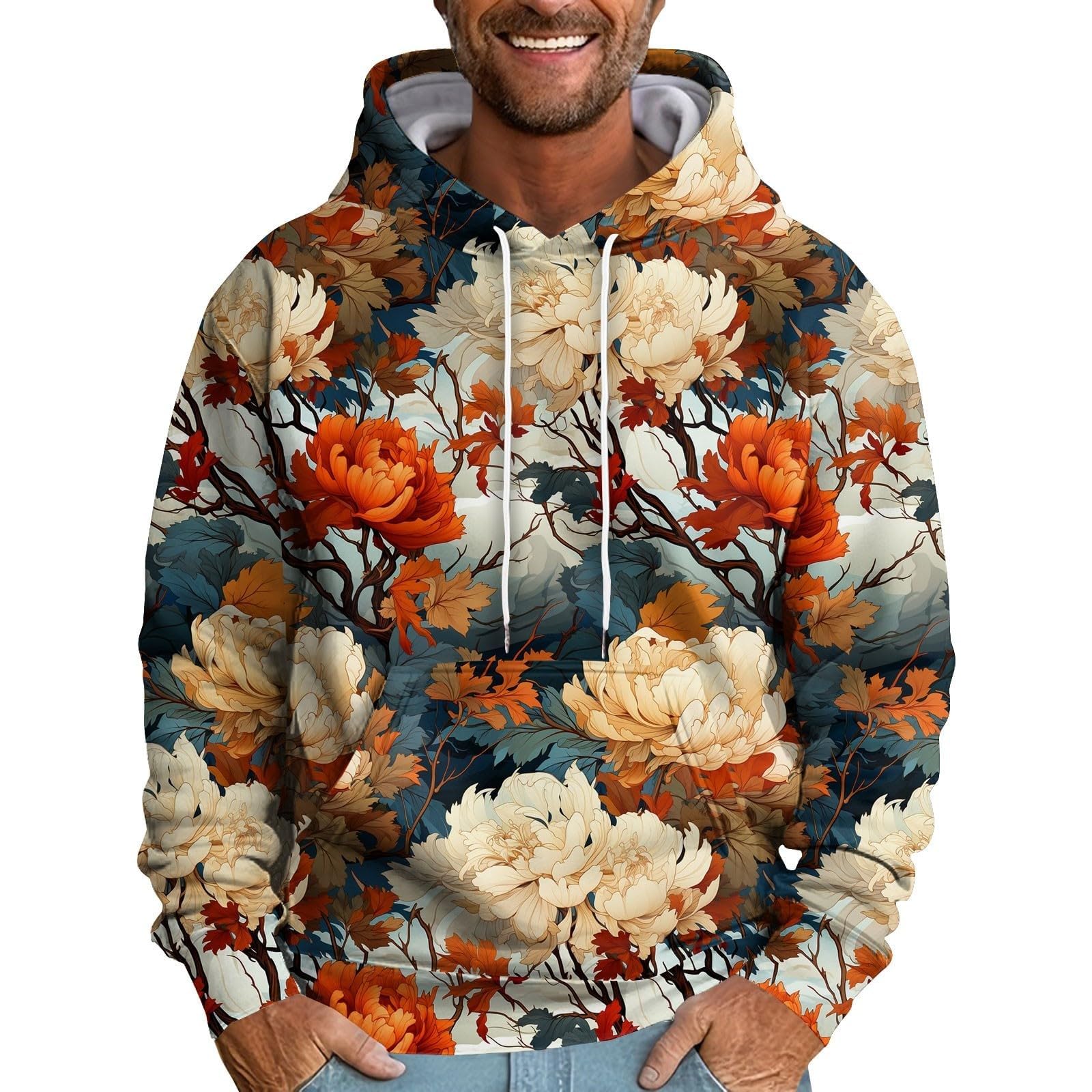 Felpa Con Cappuccio Uomo Unisex Zuevi Stampa Manzo: Originalità E Comfort XXL! - 3