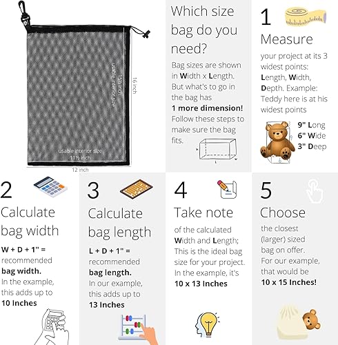 Miniatura 2 de PALTERWEAR Bolsa de malla con cordón y gancho de clip - Juego de 4 (12 x 16 pulgadas)