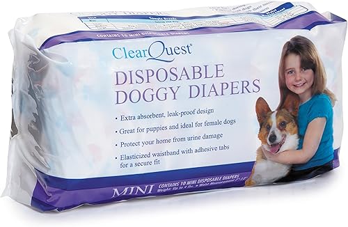 Miniatura 2 de ClearQuest Pañales desechables para perros, pañales para mascotas superabsorbentes a prueba de fugas