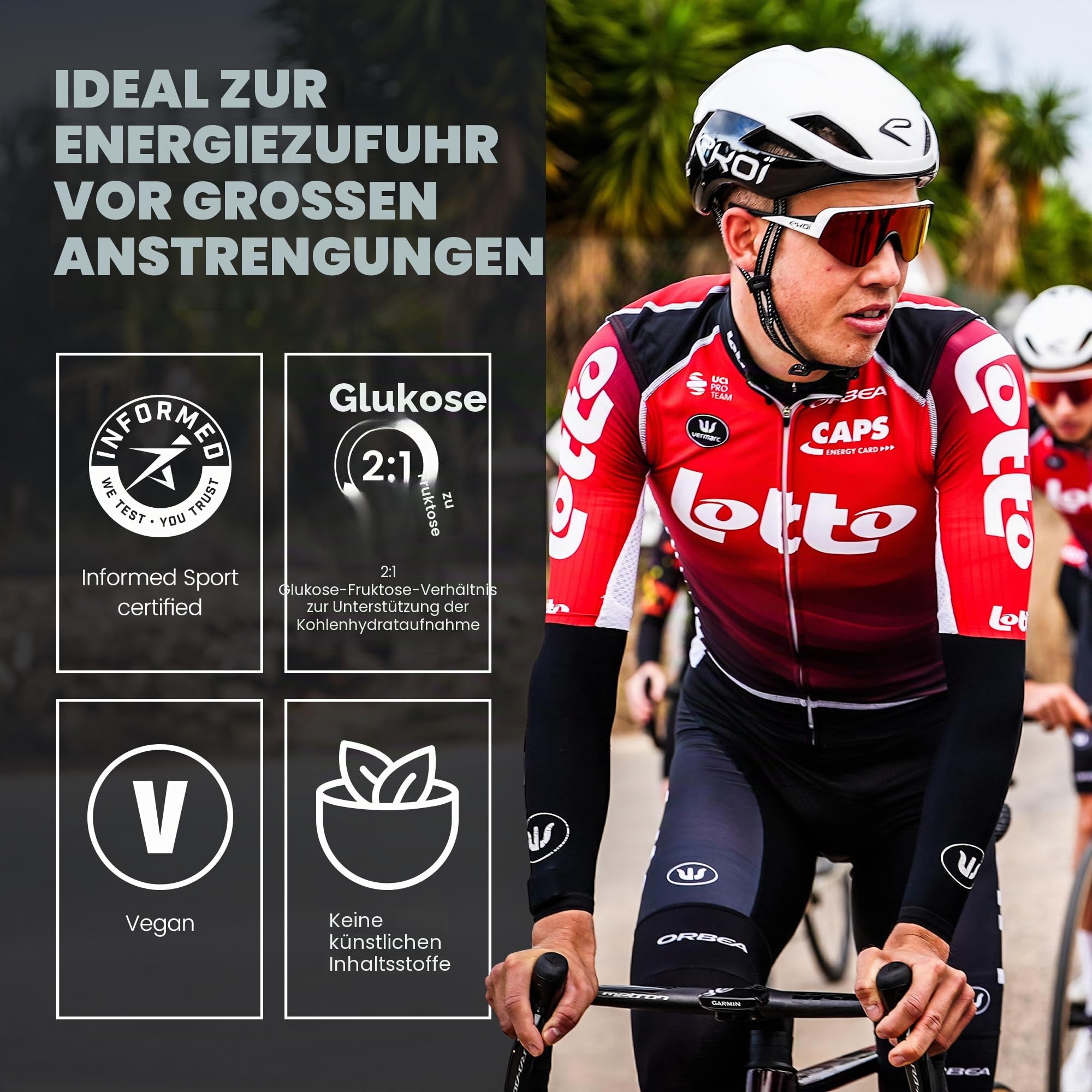 Precision Hydration Carb Only Drink Mix - Energie und Kohlenhydratpulver, bis zu 120g Kohlenhydrate/Liter, vegan - Ideal für Profi-Radsport (Pack of 3, Carb Only Drink Mix)