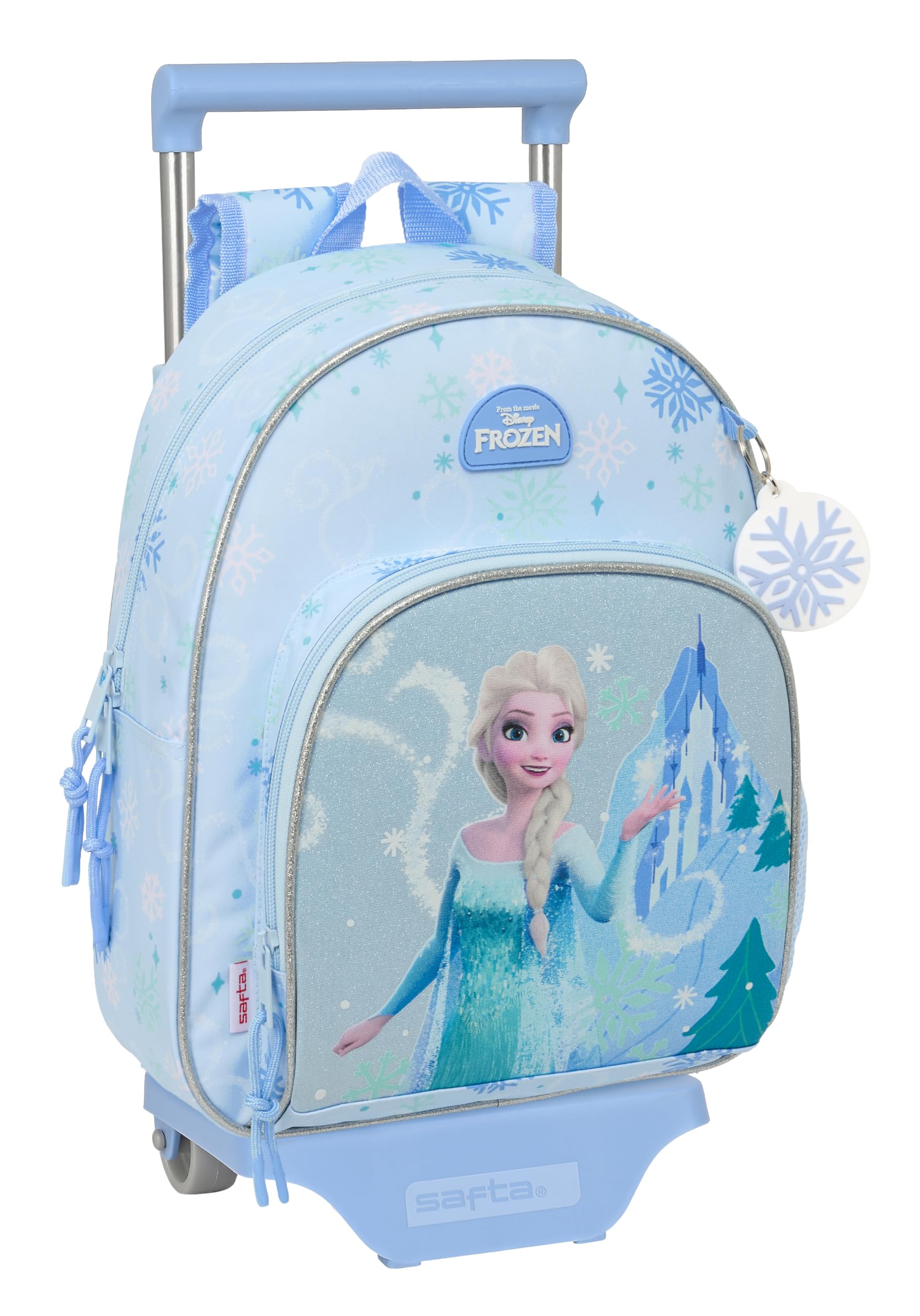 FROZEN - Zaino per bambini con carrello Safta 705, ideale per bambini di diverse età, comodo e versatile, qualità e resistenza, 28 x 10 x 34 cm