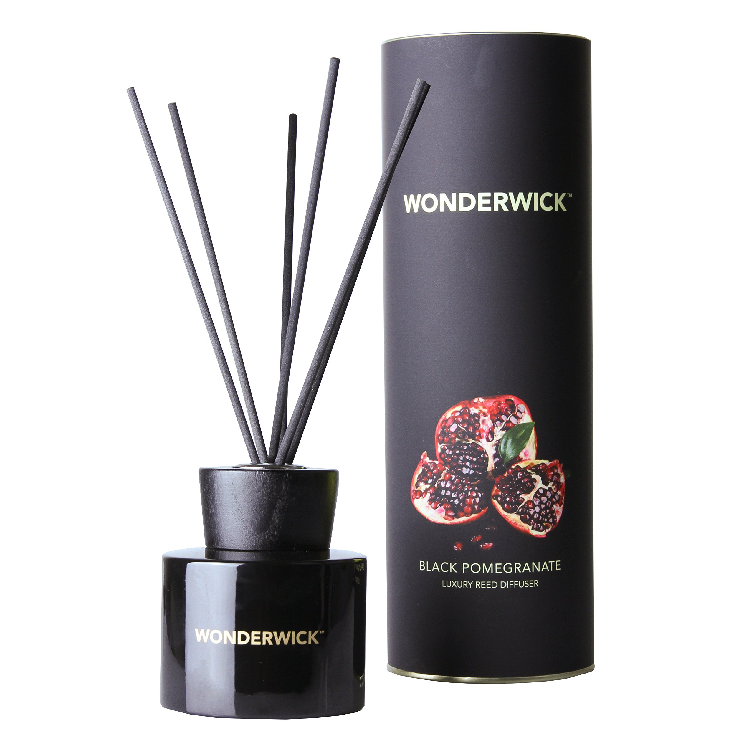 The Country Candle Co. Wonderwick Noir Reed Diffuser Set – Black Pomegranate Fragrance, 150ml