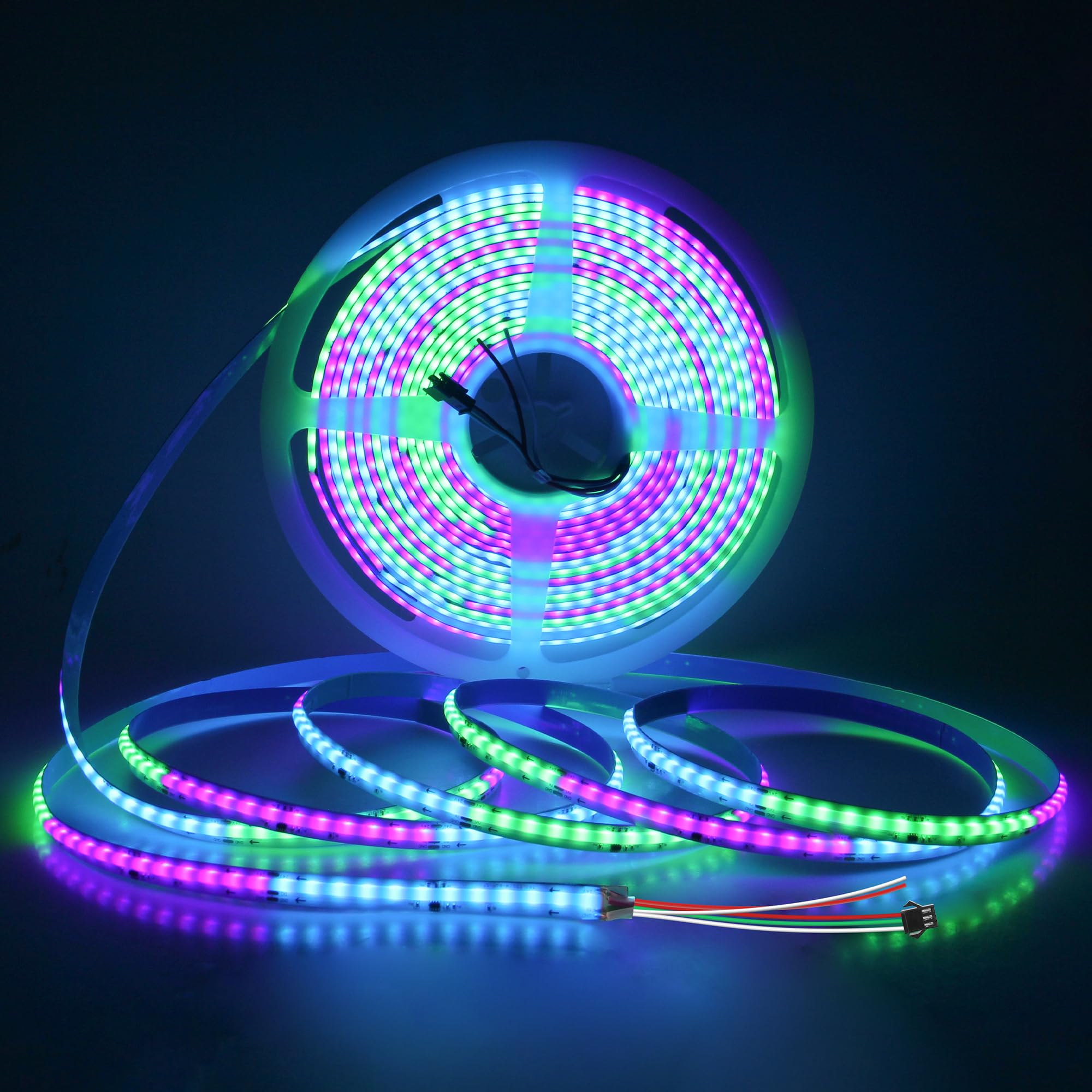 ALITOVE 24V COB LED Streifen RGBIC WS2811 10M Lichtband LED Selbstklebend | Flexibel 360LEDs/m, für Schlafzimmer TV Heimdekoration, Nicht Wasserdicht, Ohne Netzteil und Dimmer