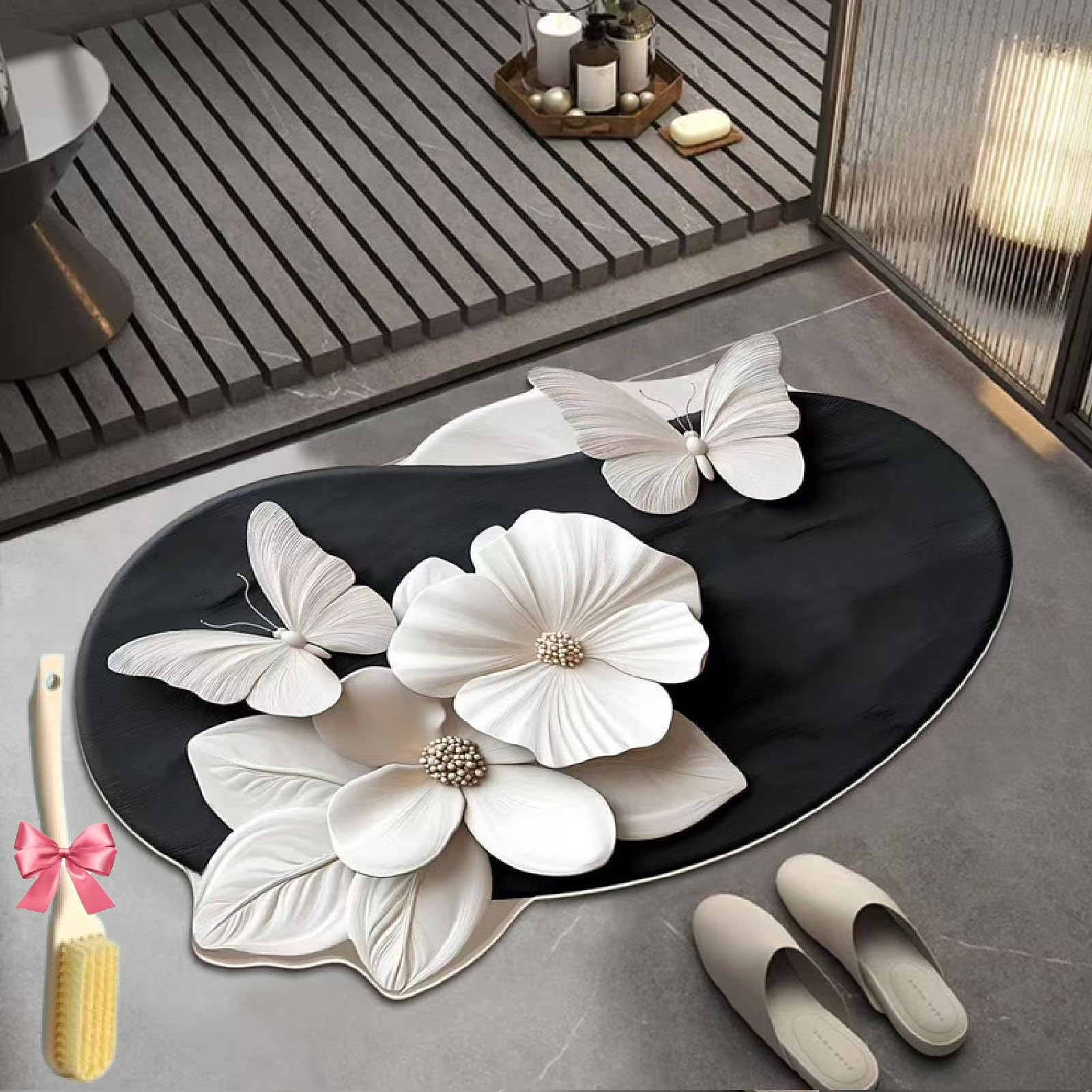 Tapis de douche antidérapant 3D pour éviter les glissades sur sol humide