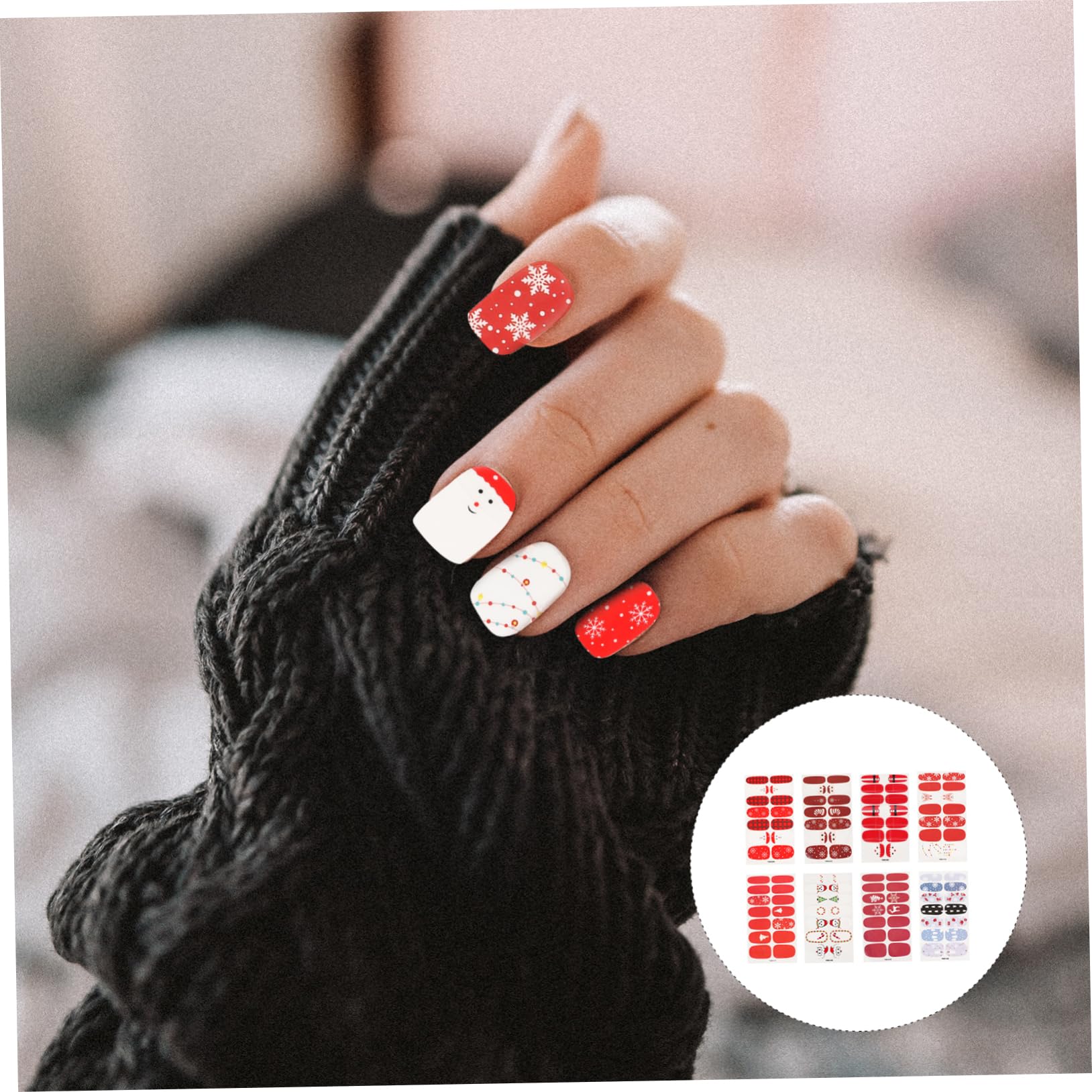 FRCOLOR Fogli Adesivi natalizi per nail art adesivo per unghie adesivi per smalto natalizi adesivi unghie natale adesivi per unghie natalizie decalcomanie per unghie etichetta