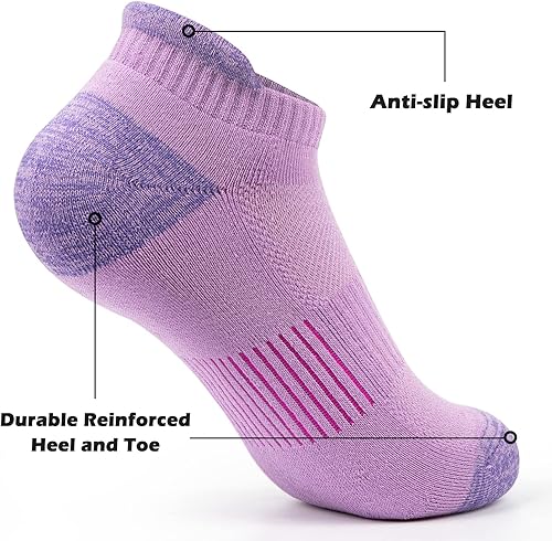 Miniatura 4 de Gonii - Calcetines tobilleros para mujer, para correr, atléticos, invisibles, acolchados, 5 pares