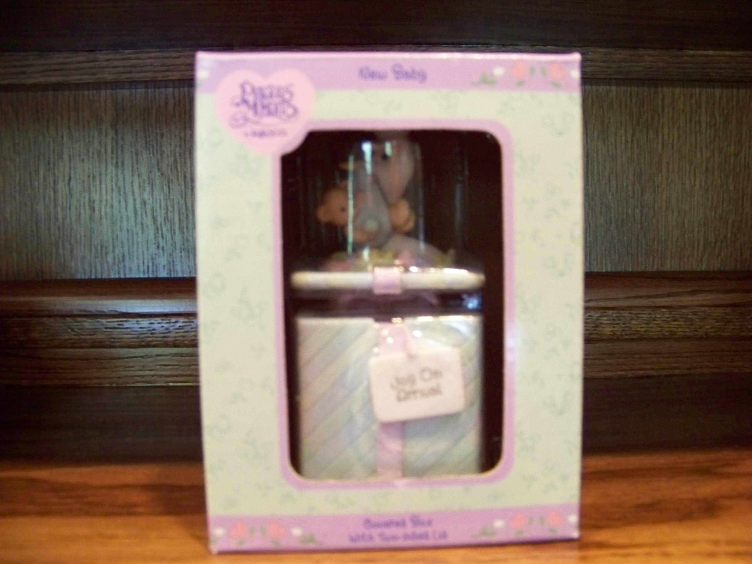 Precious Moments New Baby Covered Box with Two-sided Lid
