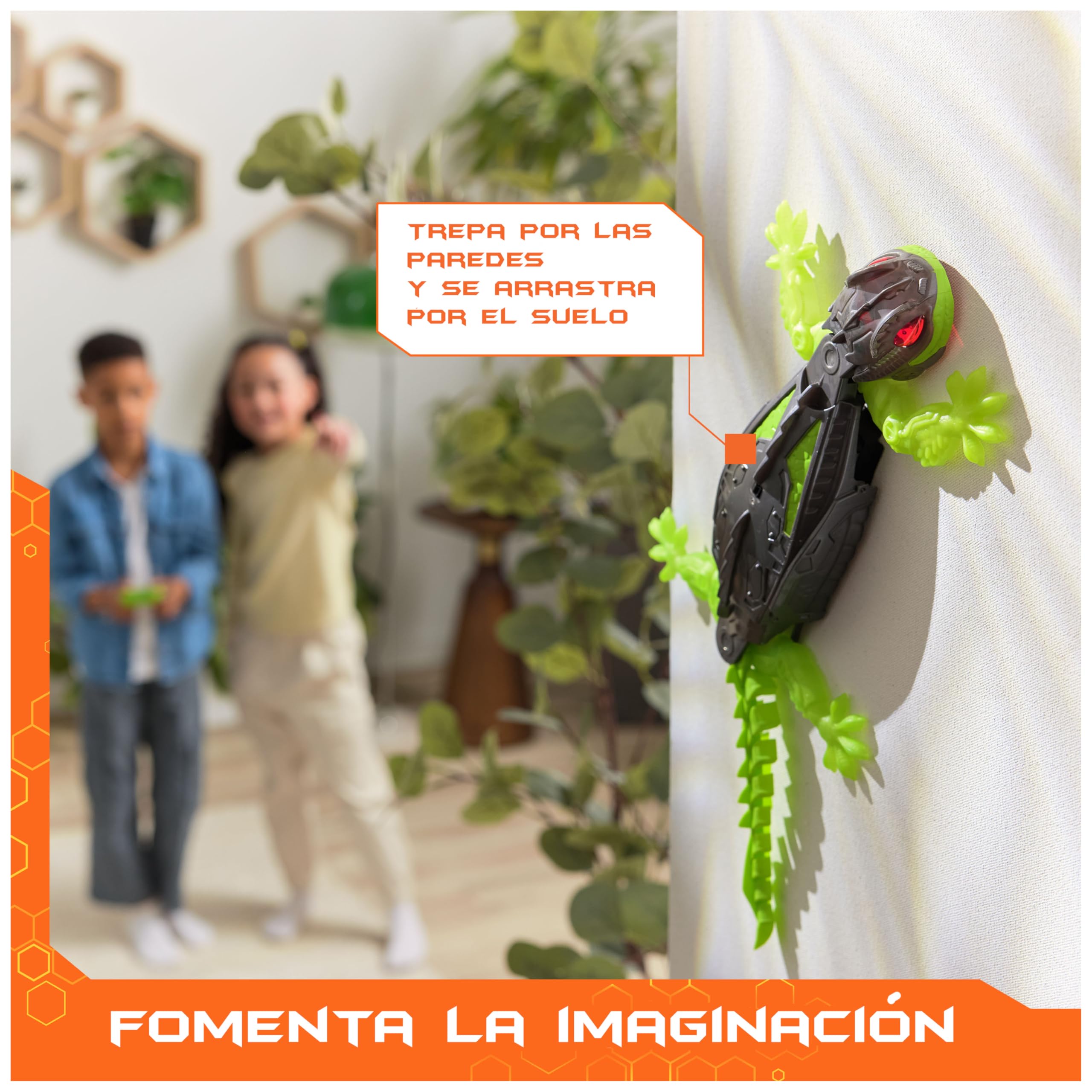 HEX BOTS - WALLCRAWLER GECKO: LAGARTO GECO TREPADOR DE PAREDES - Robot Control Remoto Recargable - 6070281 - Regalo niño 4 años + - Juguetes niños 4 Años +