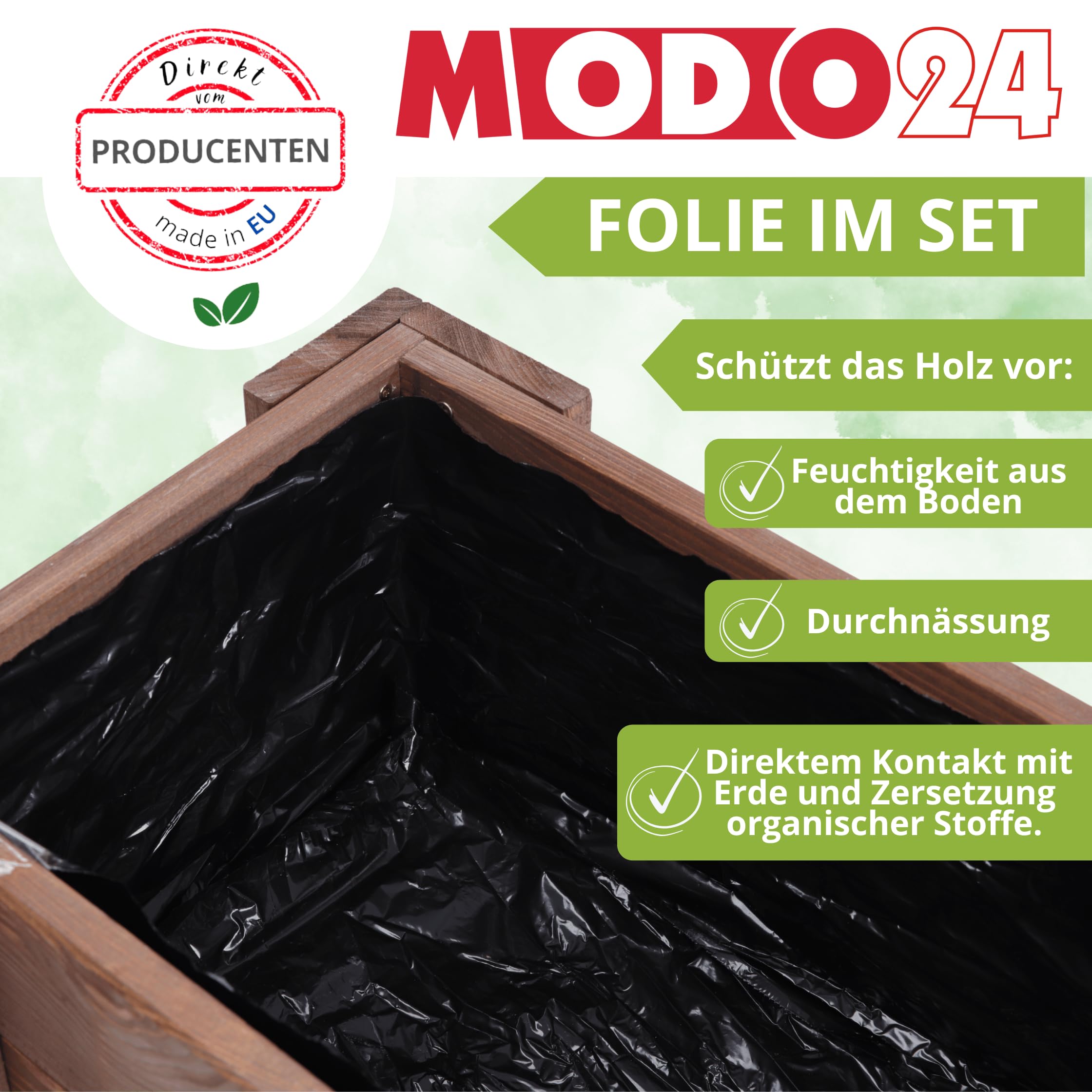 Pflanzkübel aus Holz, Hochbeet mit Schutzfolie, Kiefernholz Pflanzkasten Blumenkasten für Outdoor Garten Terrasse Balkon, Wetterfest, Stabil & Dekorativ, 30x137x33 cm Farbe: Grau imprägniert