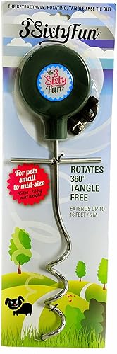 Miniatura 8 de Cables deslizantes de 16 pies para perros  Cable de amarre y estaca para perros  Gira 360 sin enredos  Correa antideslizante para perros para