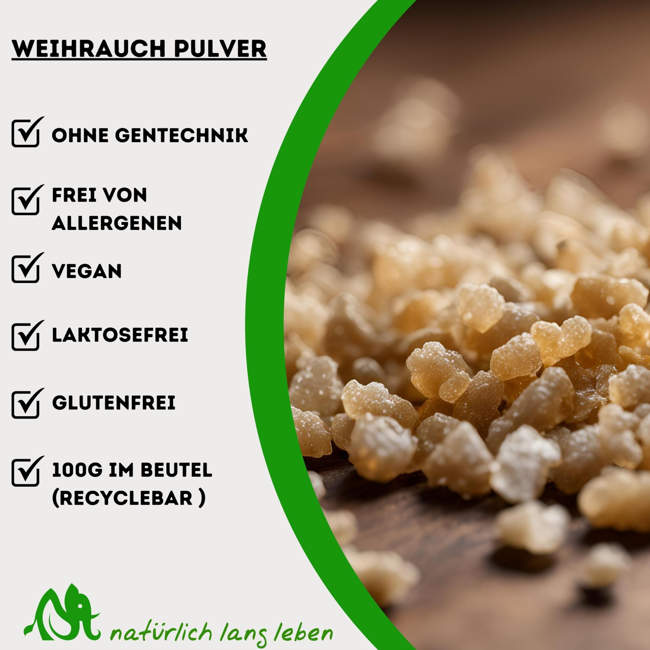 Weihrauch Extrakt Pulver 100g (Indischer Boswellia serrata) - 85% Boswelliasäure - optimal dosiert, vegan, schonend gewonnen & ohne Zusätze - natürlich lang leben®
