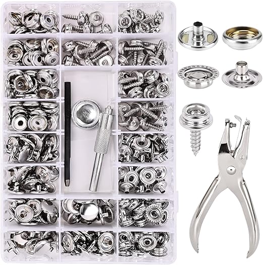 Marine Canvas Snap Button Kit 355 Piece, Canvas Snap