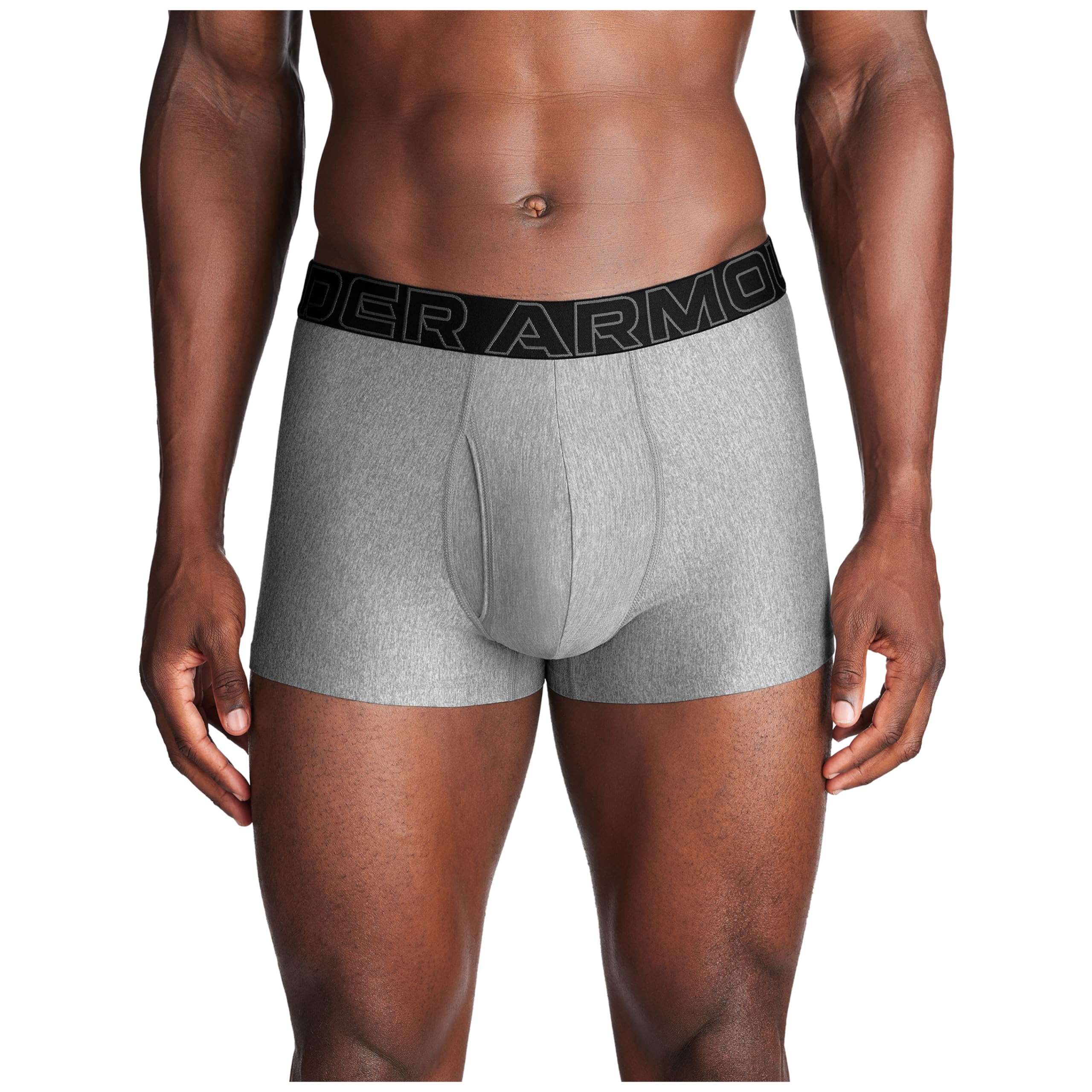 Under Armour Męskie bokserki Performance Tech 7,6 cm 3-pak solidnych bokserek, Steel Heather/Castlerock Heather/czarne, S, Steel Heather/Castlerock Heather/Czarny, S