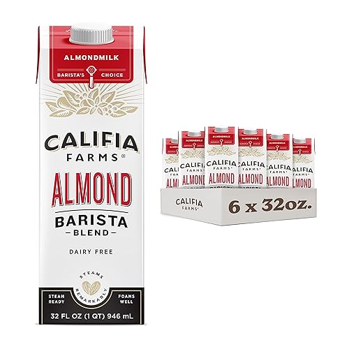 Califia Farms leche de almendras mezcla barista original 32 oz paquete de 6 Establo No lácteos Leche de nueces Creamer Base vegetal Vegano Califia Farms leche de almendras mezcla barista original 32 oz paquete de 6 Establo No lácteos Leche de nueces Creamer Base vegetal Vegano