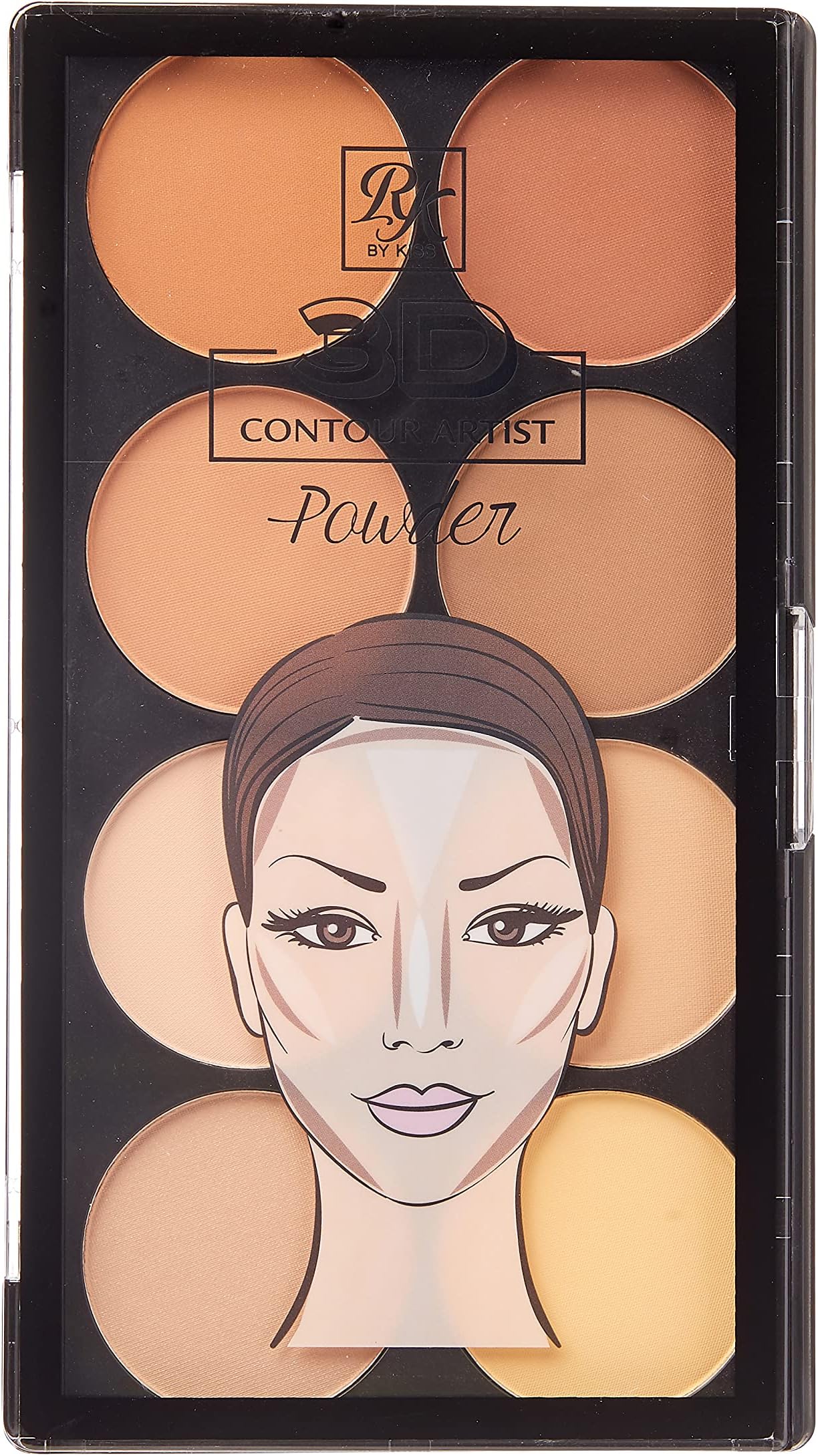 Flawless Finish with 3D Contour Powder Makeup Palette - Multiple Contouring Options, Easy Blending, Long-lasting formula, Sculpt &Highlighting, Professional finish (Light Medium)