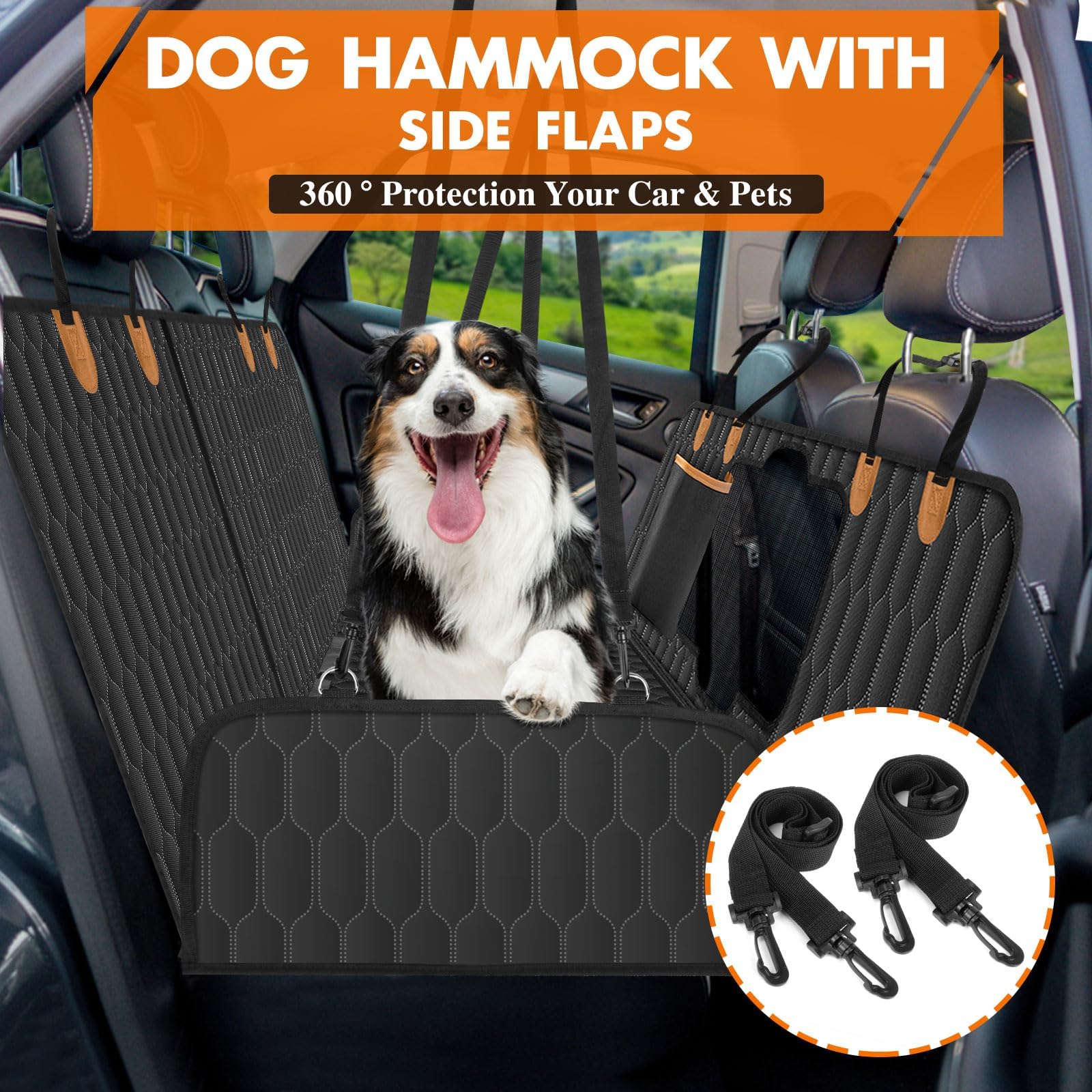 Coprisedile Posteriore Auto per Cani per Renault Kadjar/Scenic/Rafale/Symbioz, Telo Posteriore Auto per Animali Domestici, 600D Oxford Impermeabile Protezione per Sedile per Animali,B