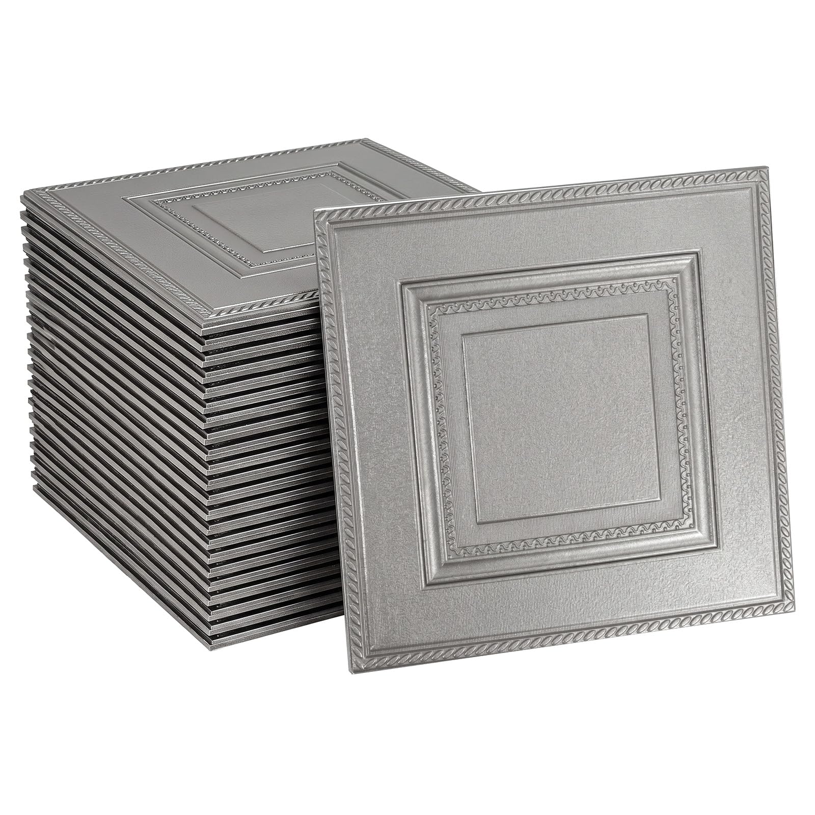 GREENSAPPIRE 40PCS 3D Wall Panels Self Adhesive Waterproof Foam, Gray