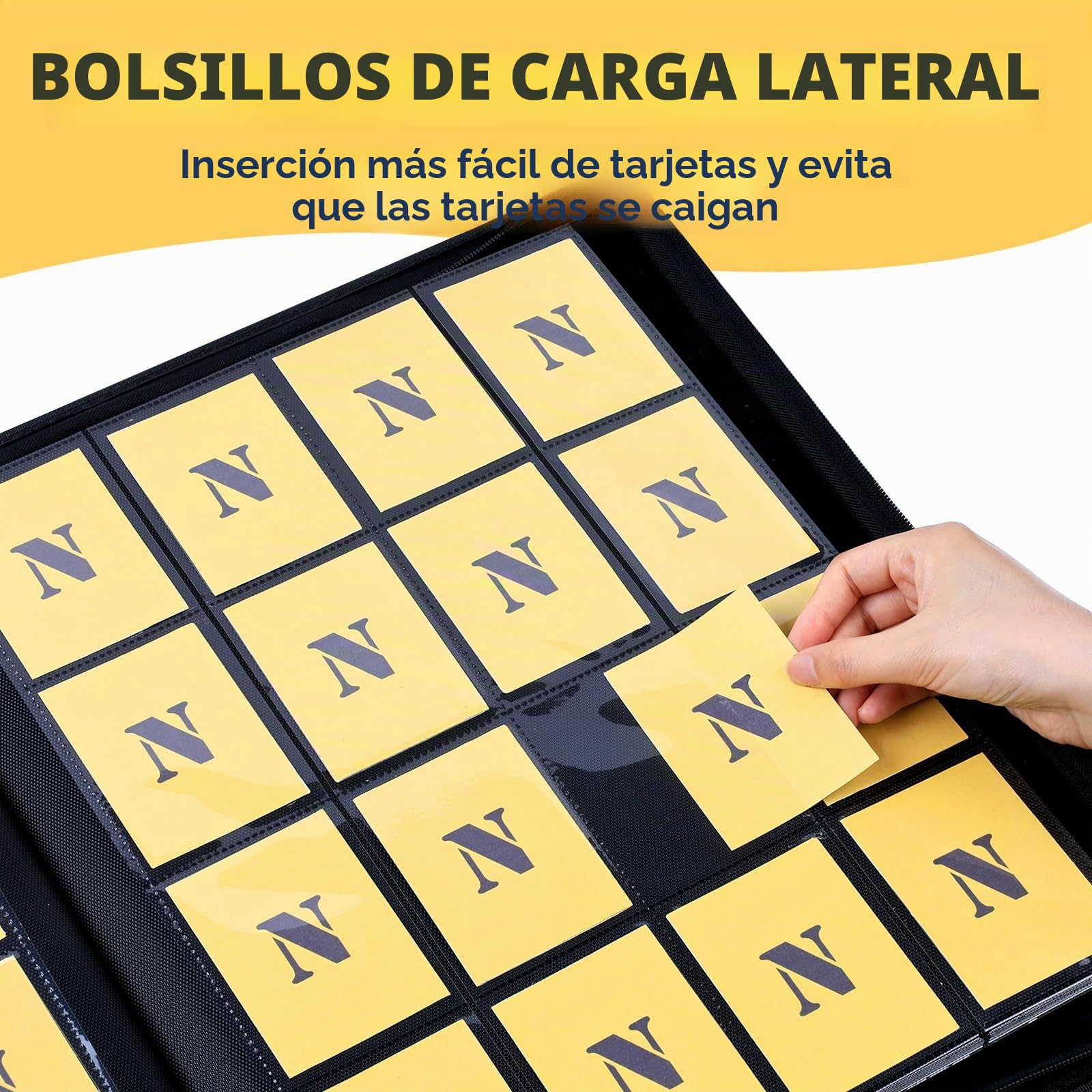 Carpeta de tarjetas de 16 bolsillos, carpeta de tarjetas coleccionables de doble cara sin anillo de 1280, carpeta de álbum con cremallera premium para TCG, MTG, tarjetas de juego, tarjetas deportivas