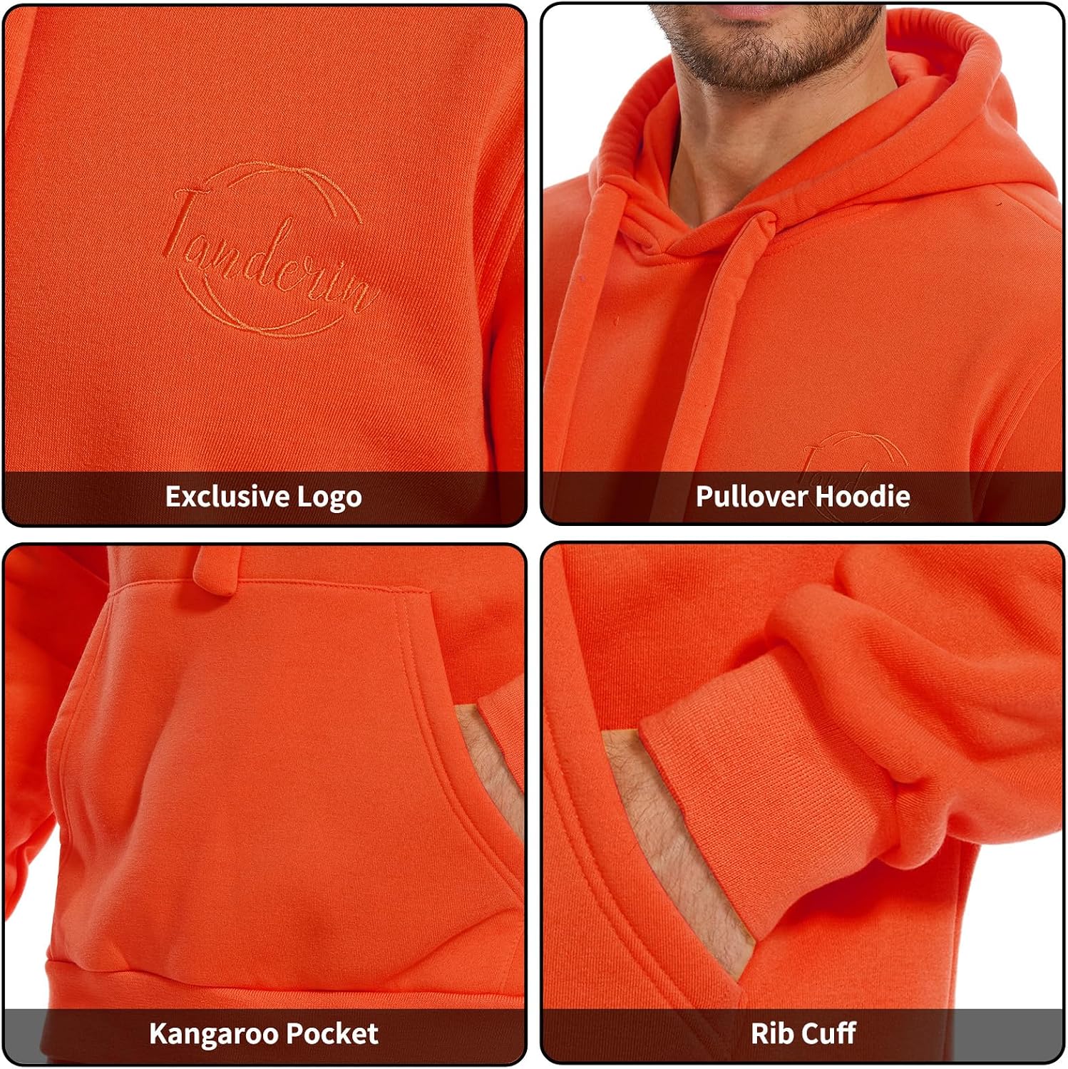 Tanderin Men's Tracksuits Sweatsuits for Men Sweat Track Suits 2 Piece Casual Athletic Jogging Warm Suits With Pockets (Orange 2XL)