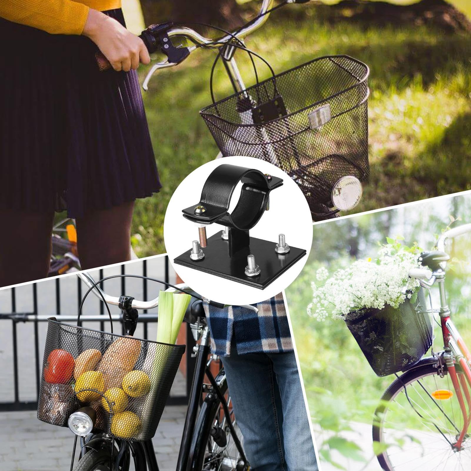 Metall-Fahrradcontainer-Zubehör – robustes Stahl-Hardware-Kit, Korbbefestigung, stabile Halterung, Befestigungsklemme, zusammenklappbare elektrische Rennrad-Ausrüstung für das tägliche Fahren Sport & Freizeit
