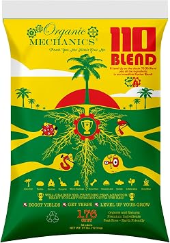 Organic Mechanics 110 Blend Organic Potting Soil 1.76 Cu Ft | Peat-Free Mix with Biochar, Coco Coir, Perlite, Compost | for Indoor Plants, Outdoor Gardens, Containers