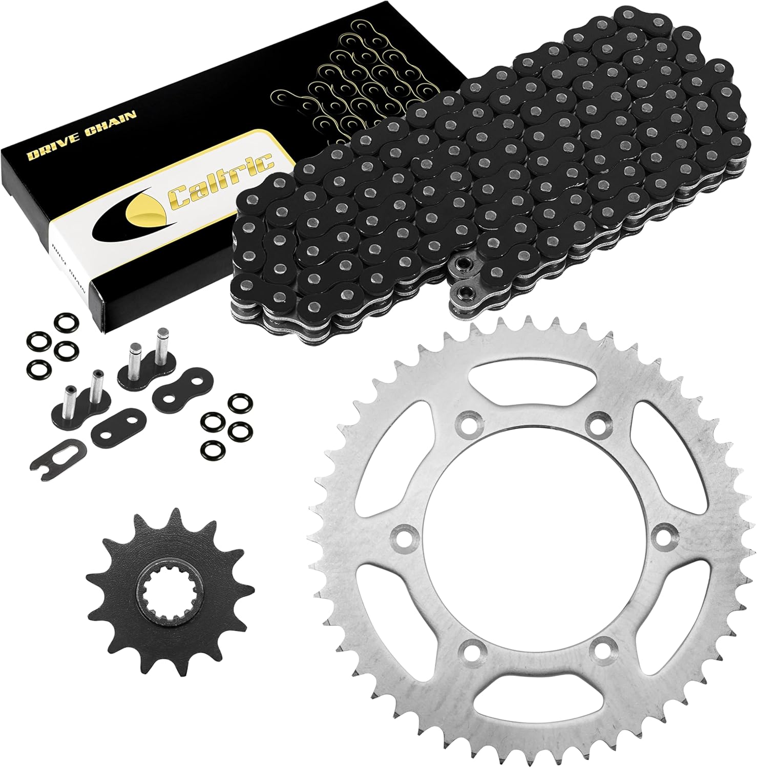 Caltric Black O-Ring Drive Chain and Sprocket Kit Compatible with Suzuki RM250 1989-1997 2001 2002 2003
