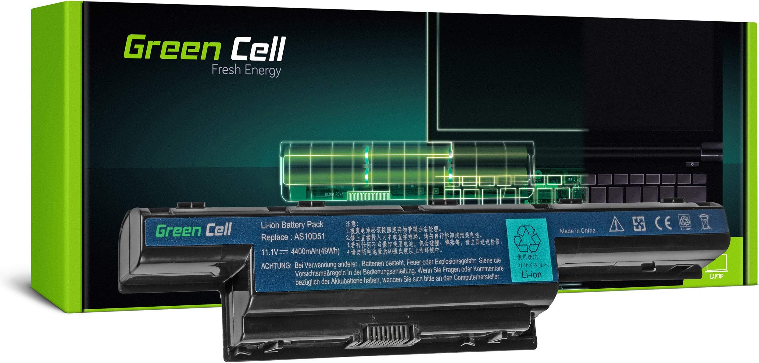 Green Cell Battery for Acer Aspire 5560G-6348G75MN 5560G-7809 5560G-8354G64MNKK 5560G-8358G50MNKK 5560G-8358G75MNKK 5560G-SB468 5733 5733-3374G50MN Laptop (4400mAh 11.1V Black)