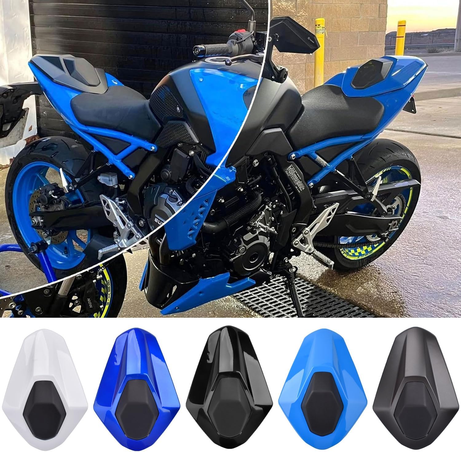 Motorcycle GSX8R Pillion Passenger Rear Seat Cover Cowl Solo Fairing fit for Su&zu&ki GSX-8S GSX8S 2023-2024 GSX-8R Accessories 2024 2025 (Matte Black)