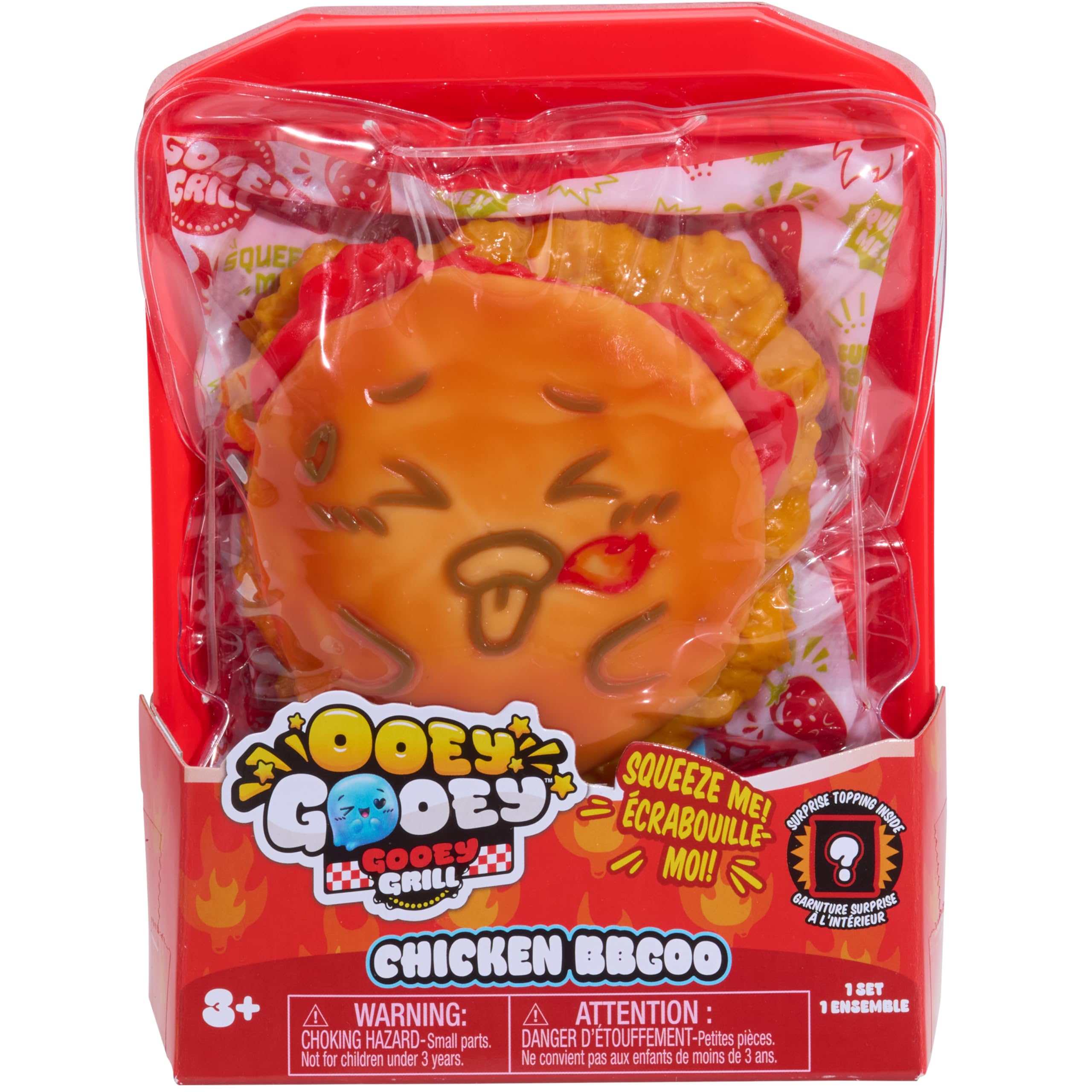 Ooey Gooey Gooey Grill Chicken BBGoo Set with Toppings, Super Soft and Squishy Play Food, Fidget and Sensory Toy for Kids, Girls, Boys, Ages 3 and Up by Just Play, Kids Toys for Ages 3 Up by Just Play