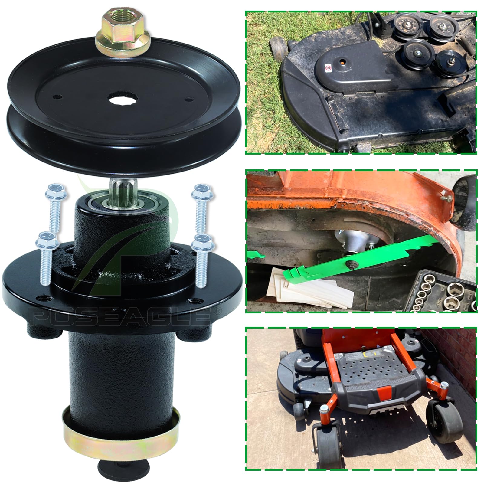3 Pack Pre-Greased 539131898 Spindle Assembly With 153535 Pulley