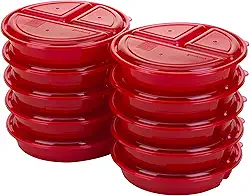Recipientes para refeição semana Good Cook Meal Prep on Fleek, vermelho, pacote com 10