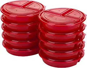 Recipientes para refeição semana Good Cook Meal Prep on Fleek, vermelho, pacote com 10