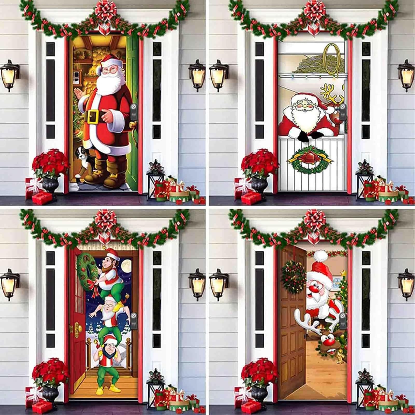 Housse De Décoration De Noël Pour Porte D'entrée – Grand 91,4