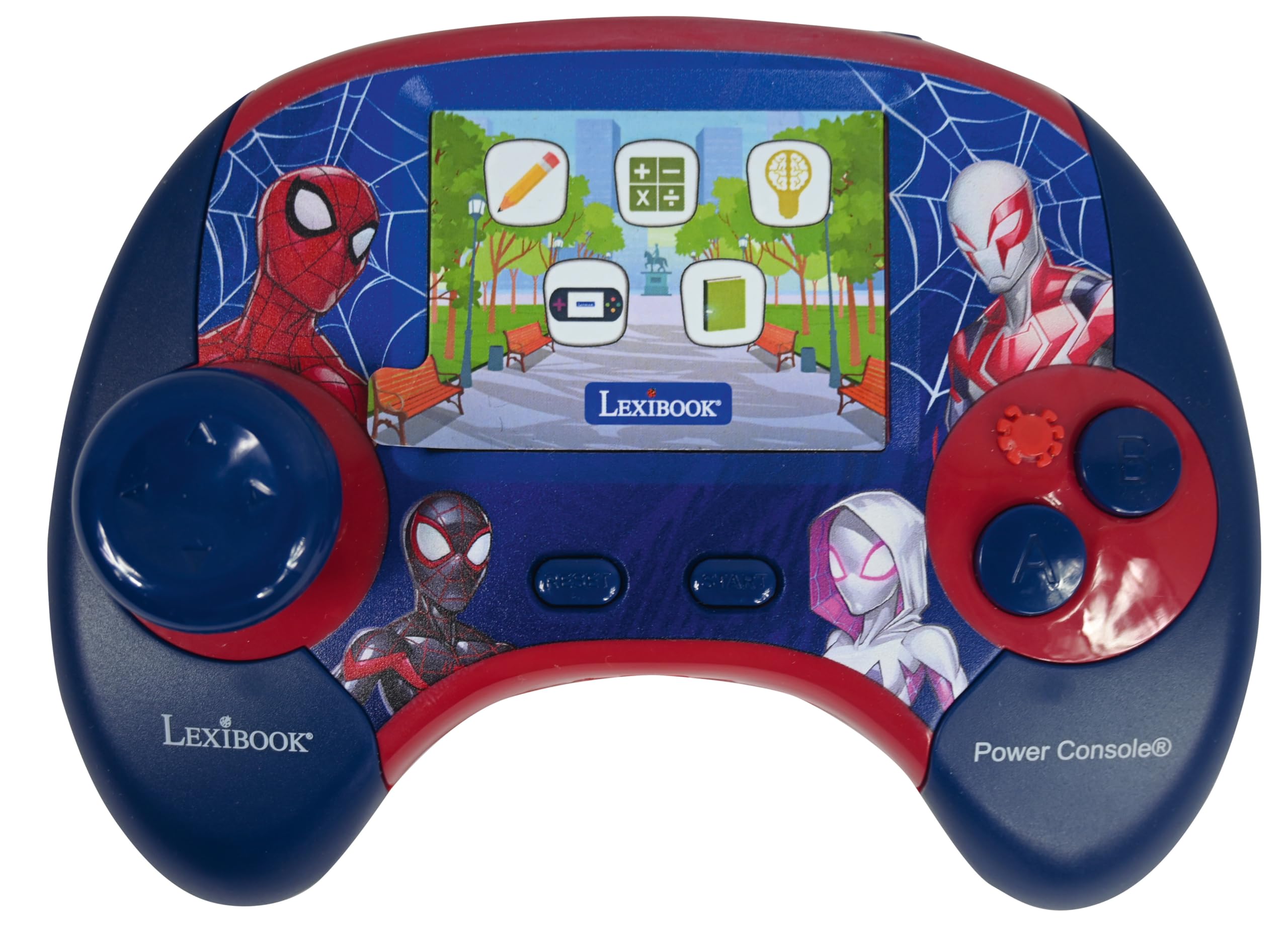 Lexibook, Spider-Man Consola Educativa Power Console, JCG100SPi2LXB | Español/Inglés, 100 actividades, consola de juegos educativa