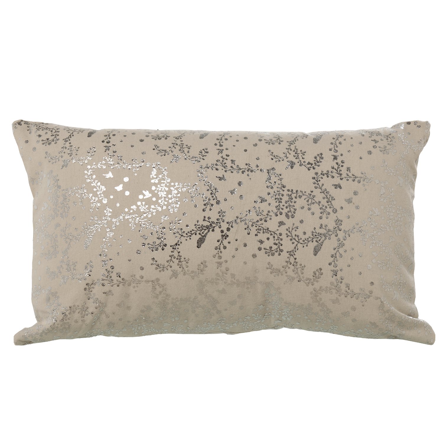 Coussin rectangulaire polyester argenté pour décorer le canapé du salon
