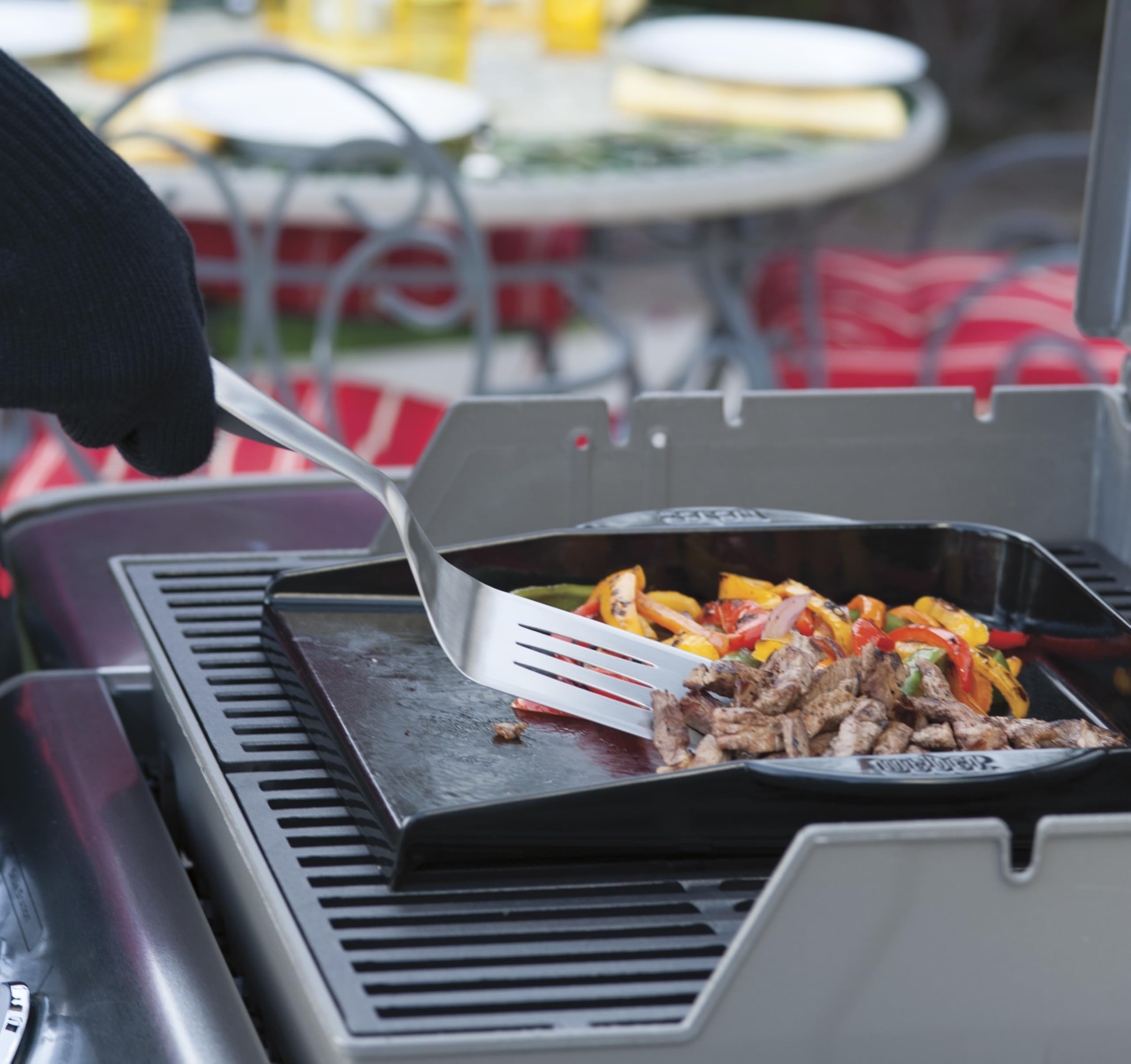 Weber plancha Deluxe in ghisa per Q300 / 3000 e Barbecue a Gas/Calore Uniforme, Ideale per Verdure, Frutti di Mare e Piatti in Padella – Nero (6466)