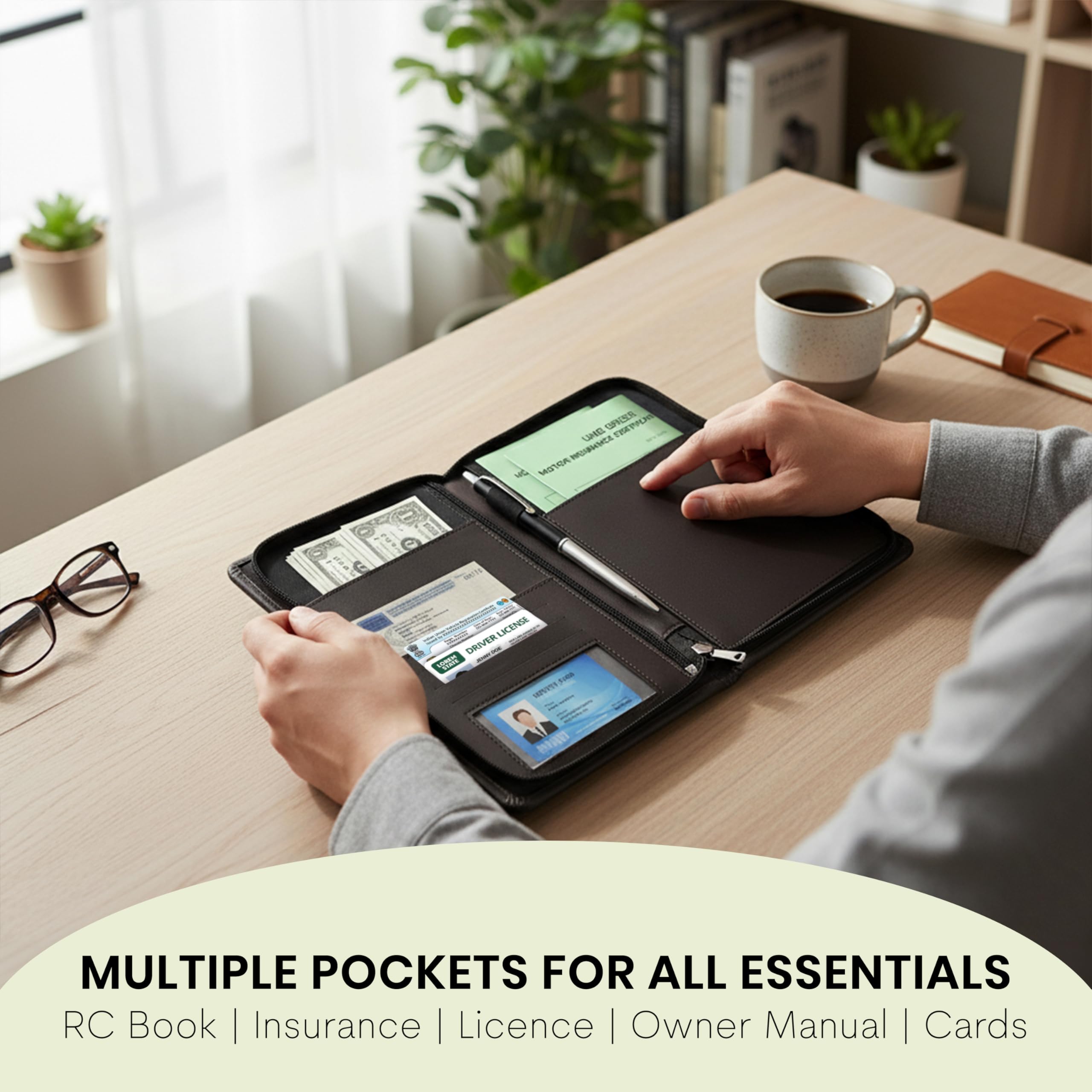 Car Document Holder - PU Leather Organizer -6