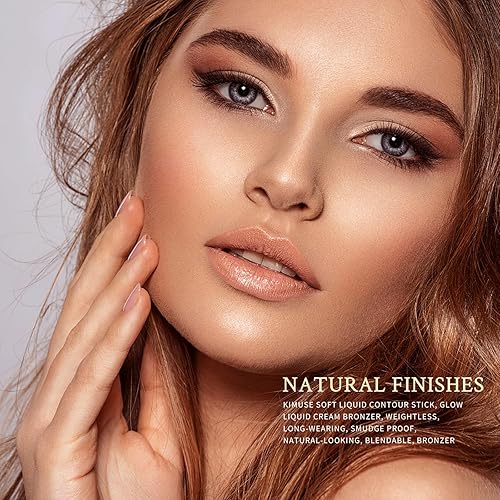 Miniatura 6 de KIMUSE Barra de contorno líquido suave, bronceador líquido brillante, ligero, de larga duración, a prueba de manchas, aspecto natural, mezclable,