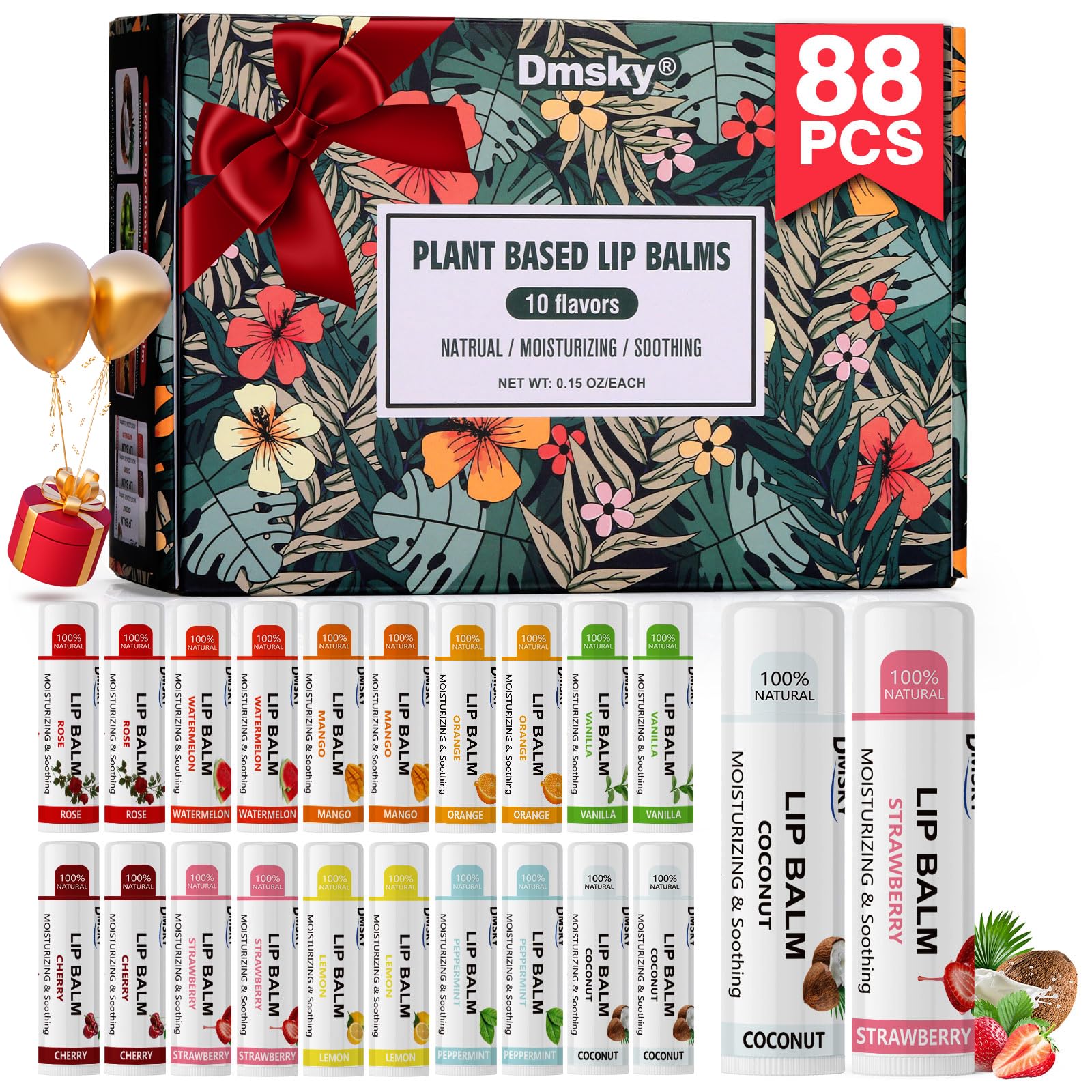 Amazon.com : 88 Pack Lip Balm Bulk, Fruit Lip Balm Variety Pack