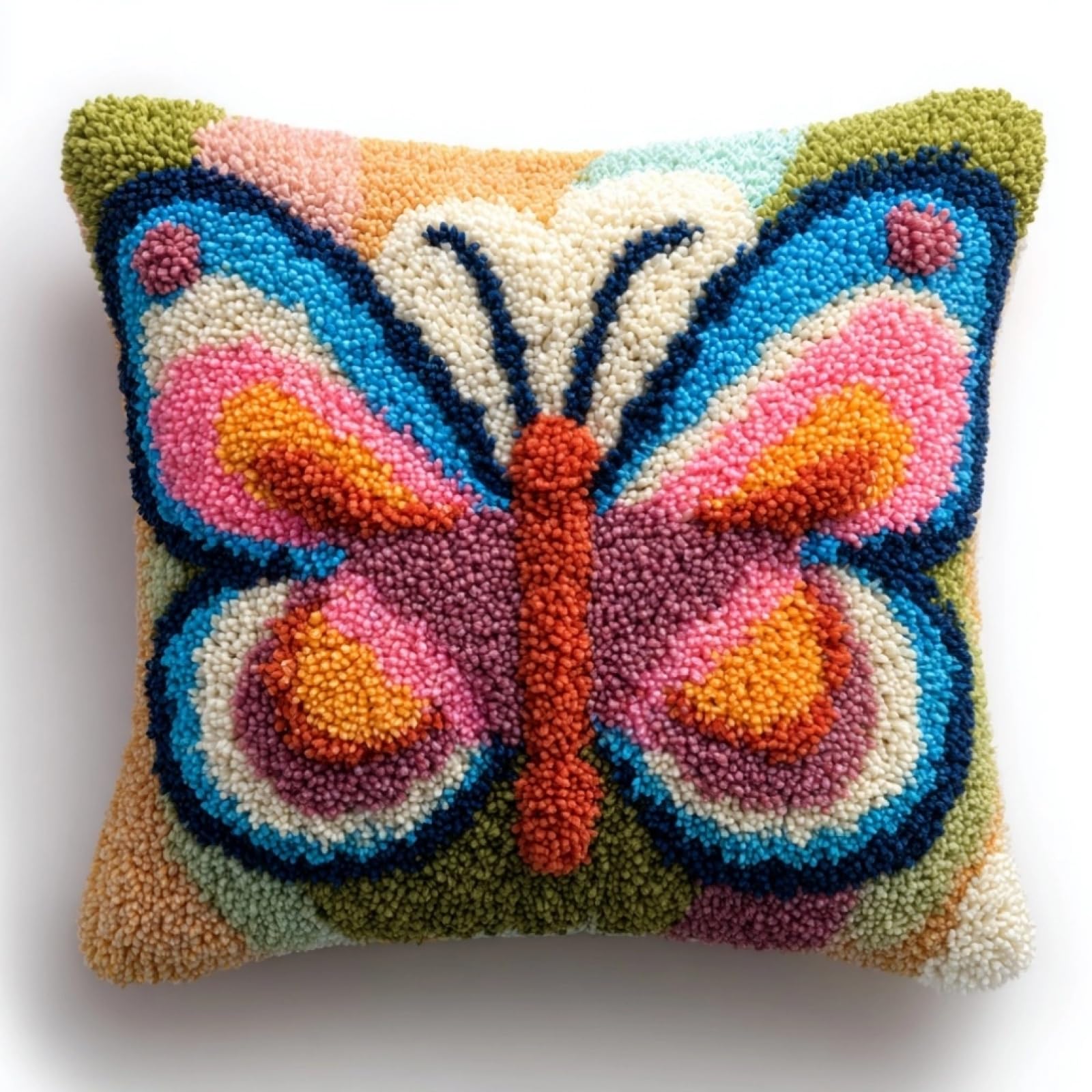 AxiangziK Pre-Printed Latch Hook Cushion Kits,Butterfly