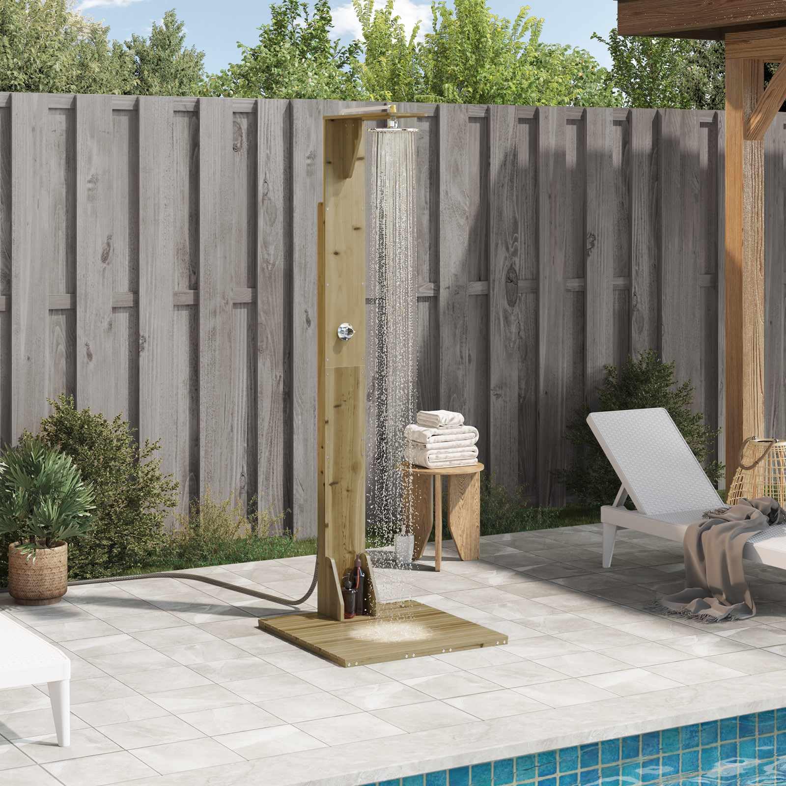 vidaXL Ducha Exterior 214,5 cm Natural