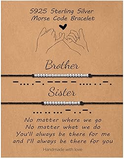 S925 Sterling Silver Morse Code Bracelets for Women, 2pcs Morse Code Bracelets Set Pinky Promise Matching Bracelets for Couples Friends Friendship Bracelets Valentine's Day Birthday Gifts for Women