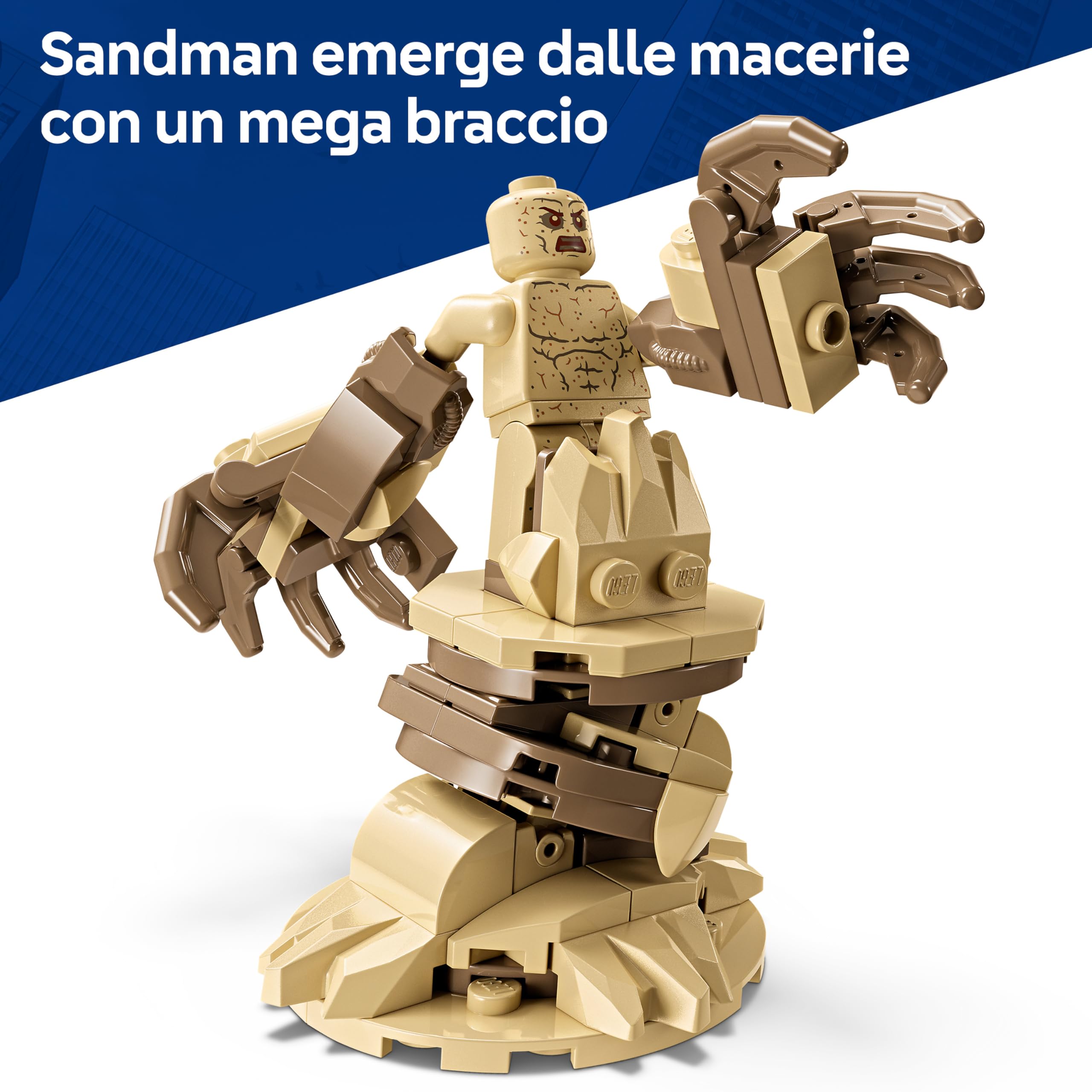 LEGO | Marvel Battaglia Epica: Spider-Man vs. Sandman - Giocattolo dei Supereroi con 3 Minifigure Inclusi Spider-Man & Venom, e Cantiere Edile - Regalo per Bambini da 9 Anni in su Fan dei Film - 76334