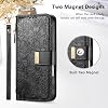Funda Tipo Billetera con Cremallera, Doble Portatarjetas, Soporte y Cierre Magnético para Vivo X100 5G, Negro 7