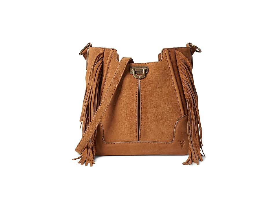 Frye Piper Fringe Crossbody (Cognac) Handbags INTERNATIONAL SHIPPING
