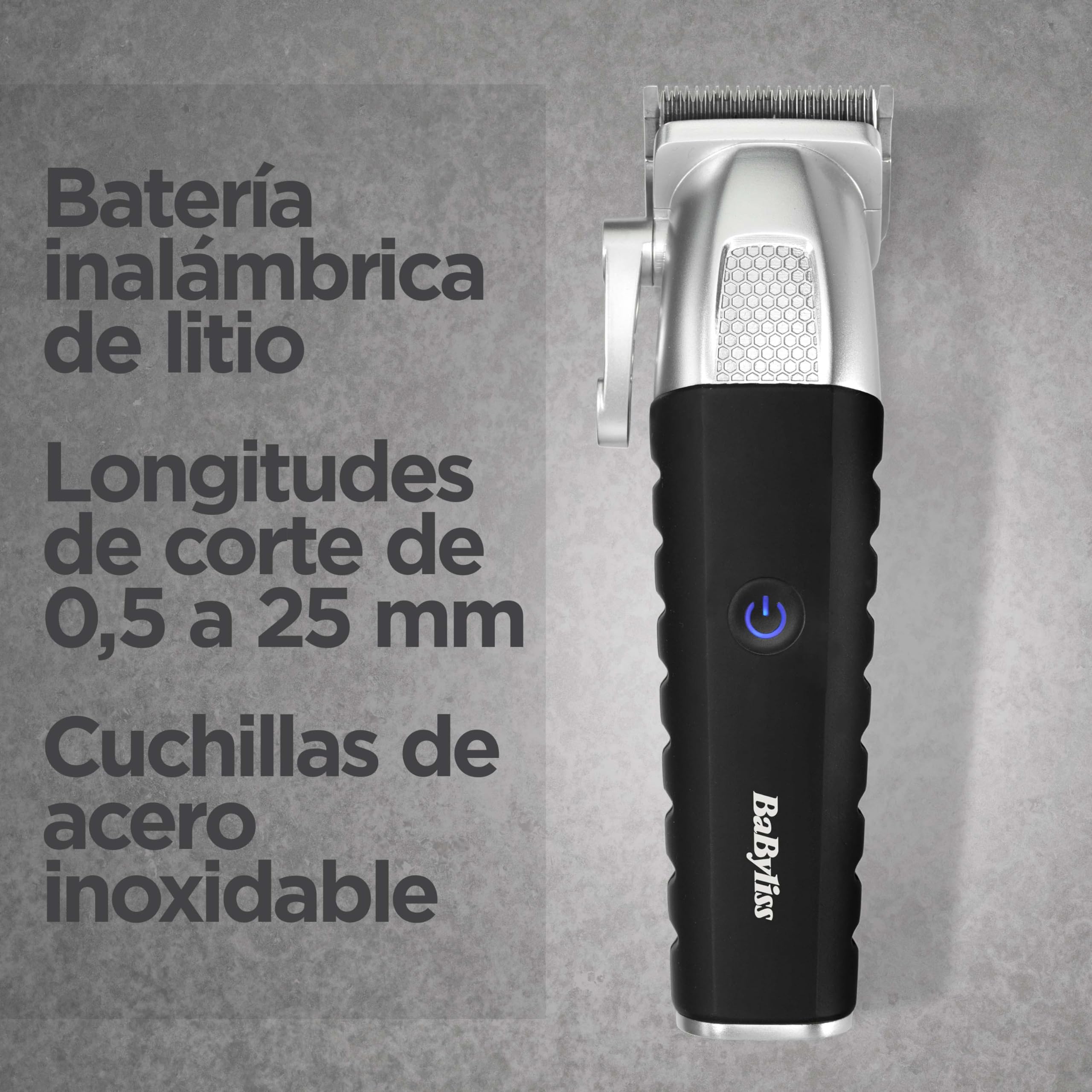 BaByliss Cortapelos Lithium Power, Inalámbrico, Batería de litio, Carga rápida, Cuchillas de acero japonés