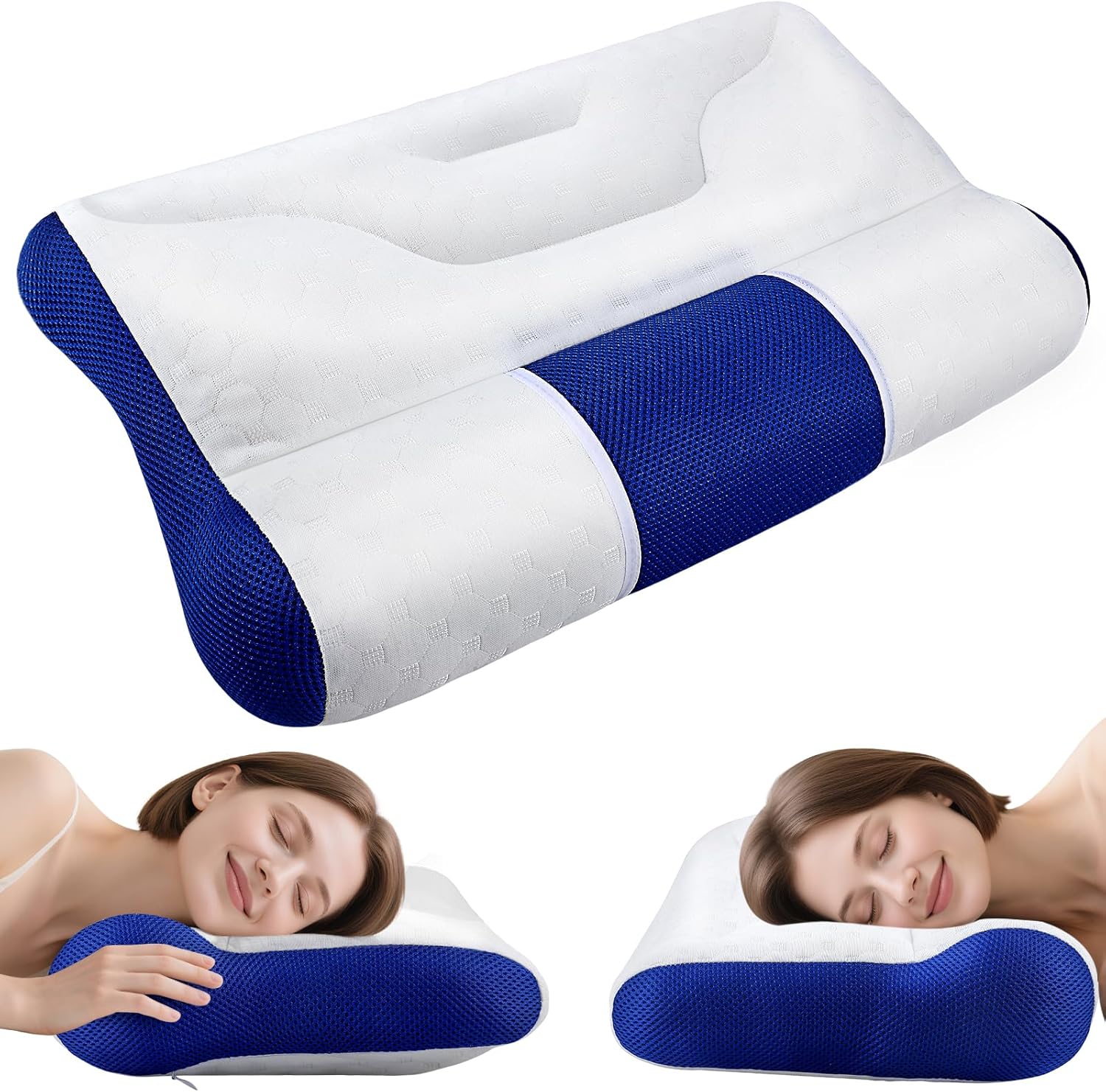 Oreiller Ergonomique Cervical, 2025 Nouveau Coussin Ergonomique Cervical Orthopédique pour Le Soulagement, Oreiller Cervical pour Les Dormeurs sur Le côté, Le Dos et Le Ventre, 50x30x8cm Oreiller Ergonomique Cervical, 2025 Nouveau Coussin Ergonomique Cervical Orthopédique pour Le Soulagement, Oreiller Cervical pour Les Dormeurs sur Le côté, Le Dos et Le Ventre, 50x30x8cm