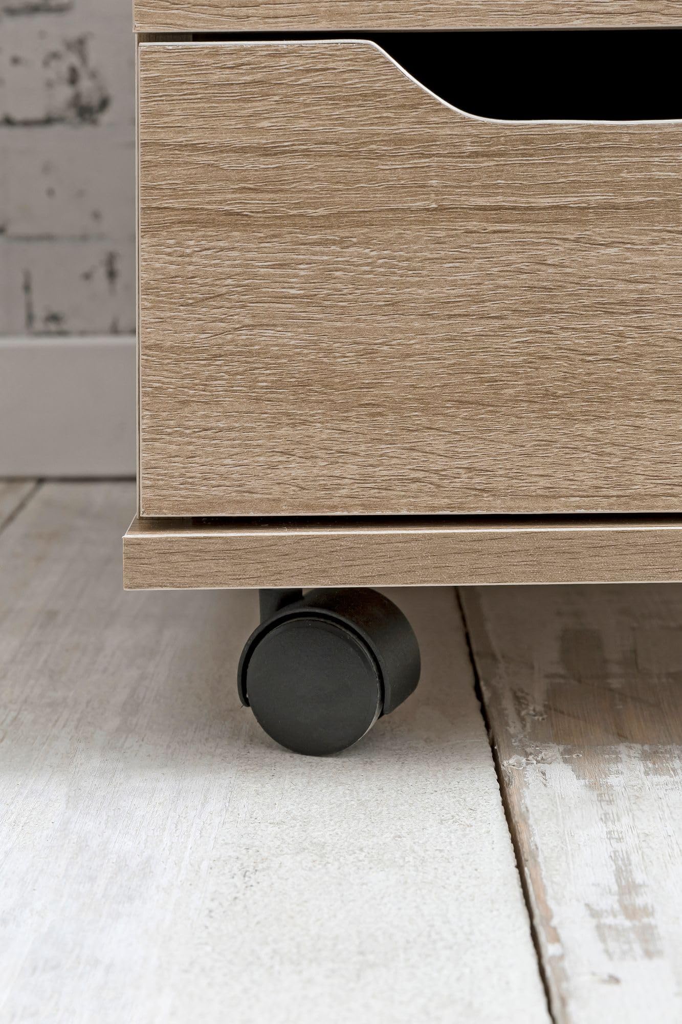 FineBuy Cassettiera con Ruote 40x40x60 cm Legno con 4 Cassetti | cassettiera da scrivania con ruote, cassettiera entra sotto la scrivania, cassettiera da ufficio moderna