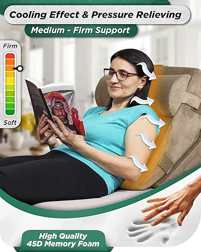 Miniatura 7 de Lunix Orthopedic 3pcs Wedge Pillow Set with Extra Washable Cover – Adjustable Memory Foam for Back, Legs, Acid Reflux & Recovery – Bundle & Save 10%