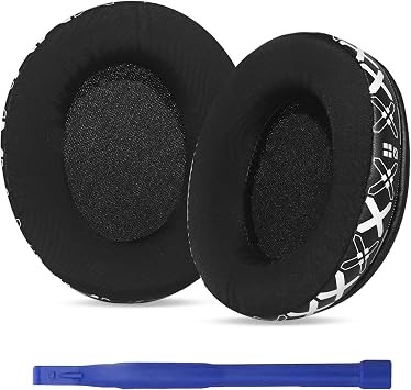 HyperX Cloud 2 Earpad Ice Silk Cloud Alpha Ear Pad, Upgrade Protein Leather Ear Cushion Replacement for HyperX Cloud Stinger/Cloud Flight/CloudX/Cloud II/Cloud III/Cloud Core/Mix HeadsetWhite Print